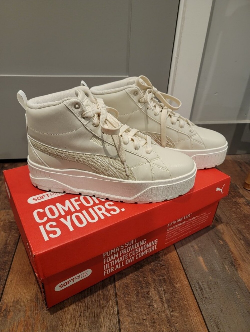 Puma Women's Cream High-Top Platform Sneakers